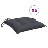 VIDAXL -Stuhlkissen 6 PCs 40x40x7 cm Oxford Stoffanthrazit -gelöscht