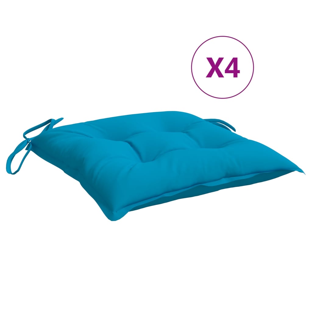 VIDAXL STUHR Kissen 4 Stcs 40x40x7 cm Oxford Stoff hellblau