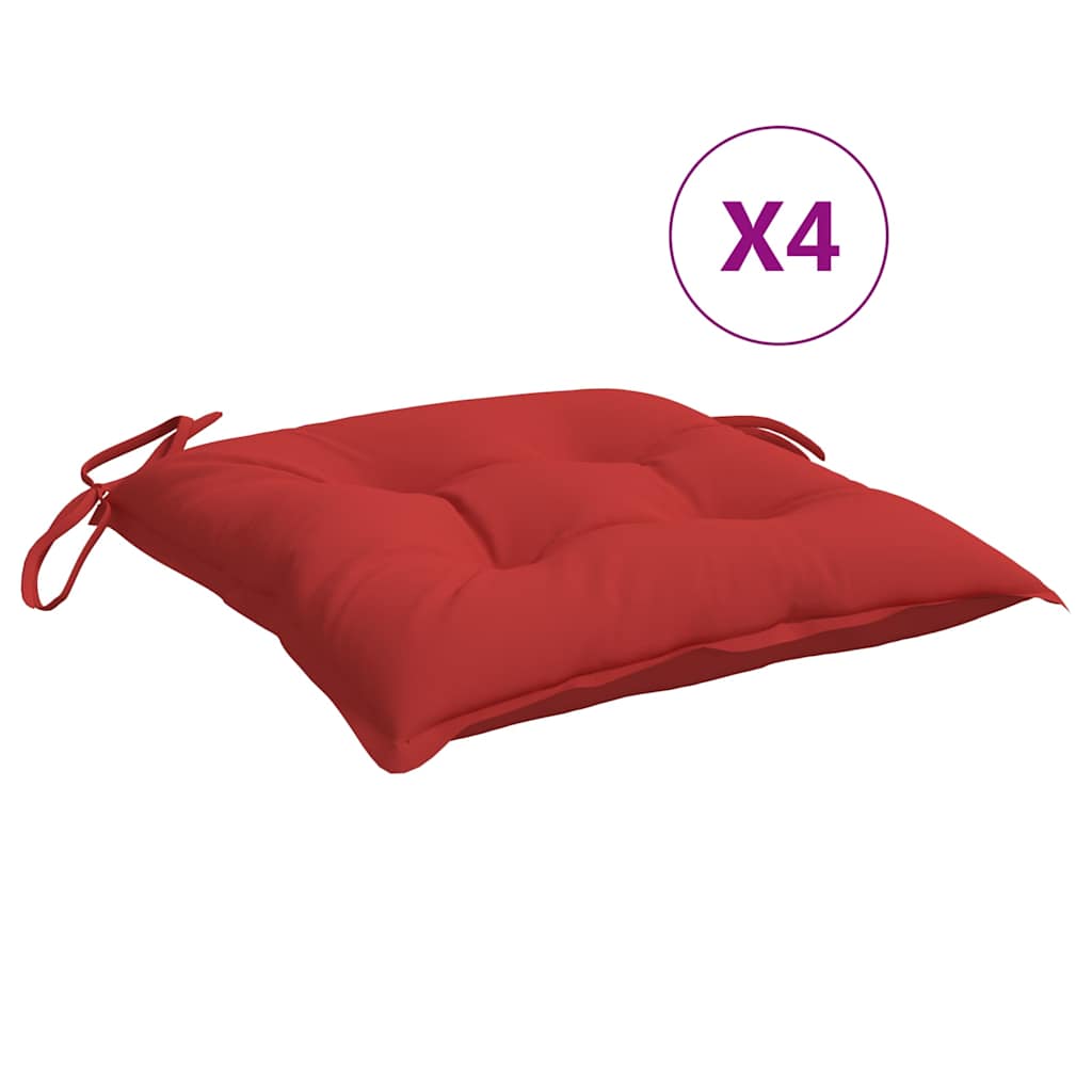 Vidaxl stoelkussens 4 st 50x50x7 cm oxford stof rood