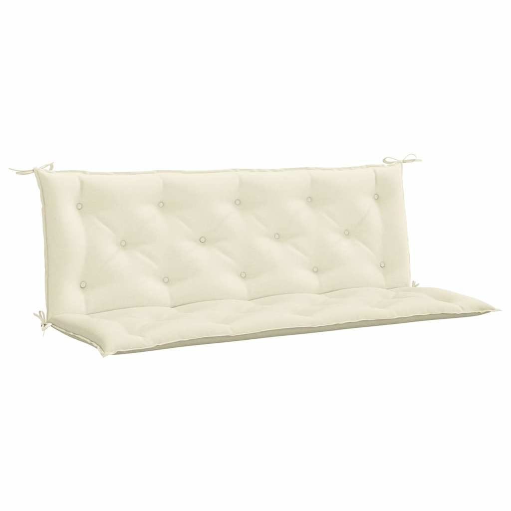 Vidaxl Garden Bench Kissen 150x (50+50) x7 cm Oxford Stoff Crèmewit