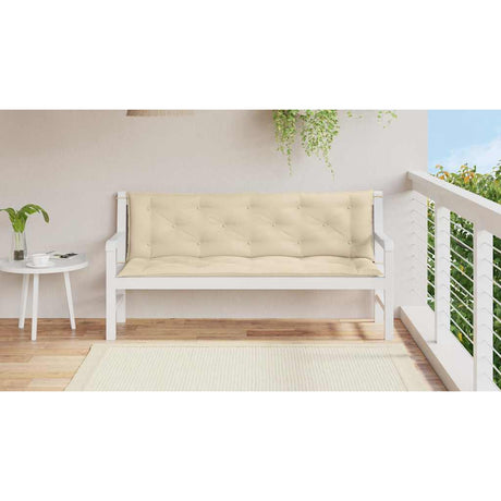 Vidaxl tuinbankkussen 150x(50+50)x7 cm oxford stof beige