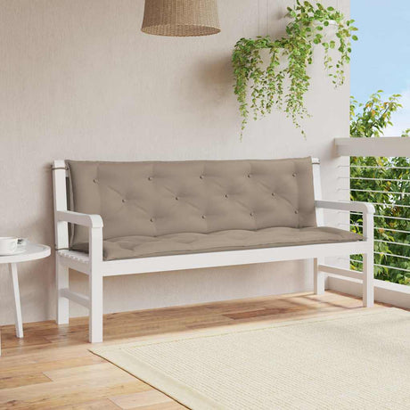 Vidaxl tuinbankkussen 150x(50+50)x7 cm oxford stof taupe
