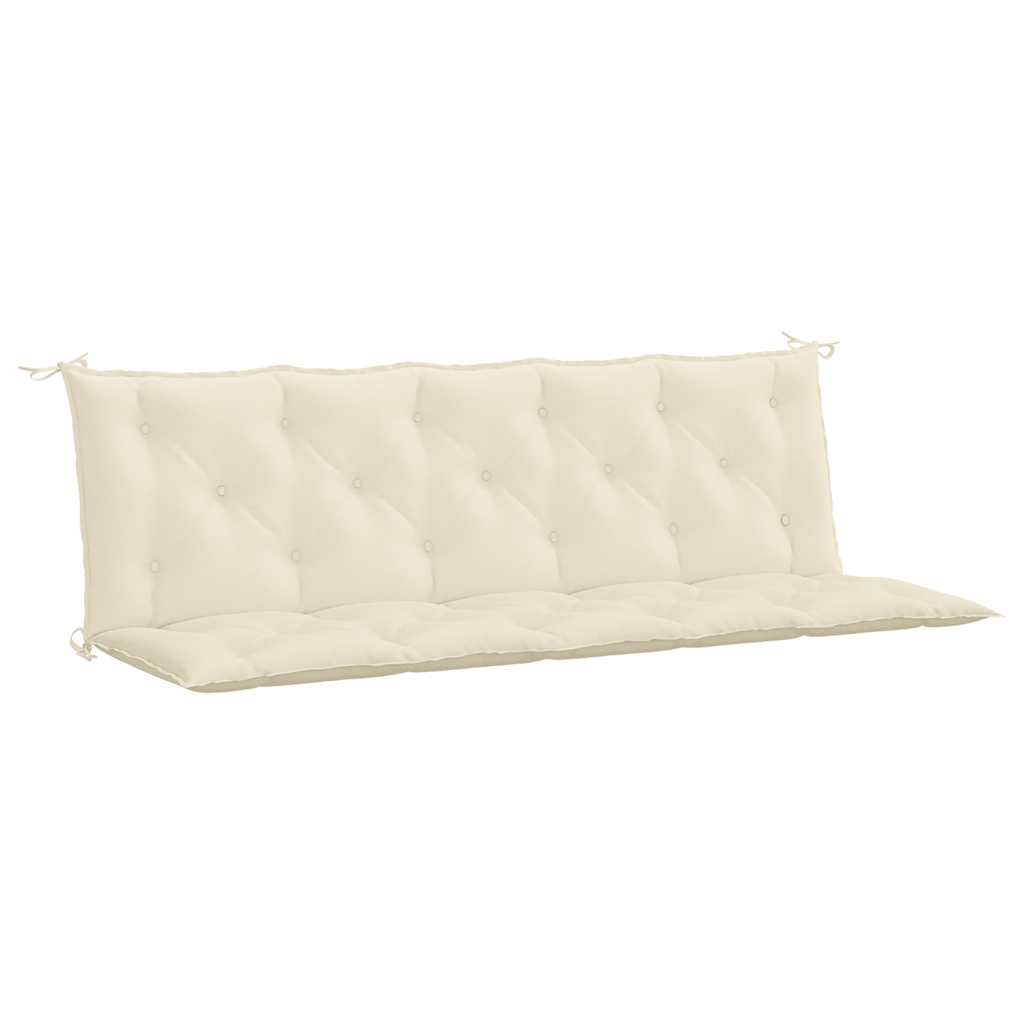 Vidaxl Garden Bench Kissen 180x (50+50) x7 cm Oxford Stoff Crèmewit