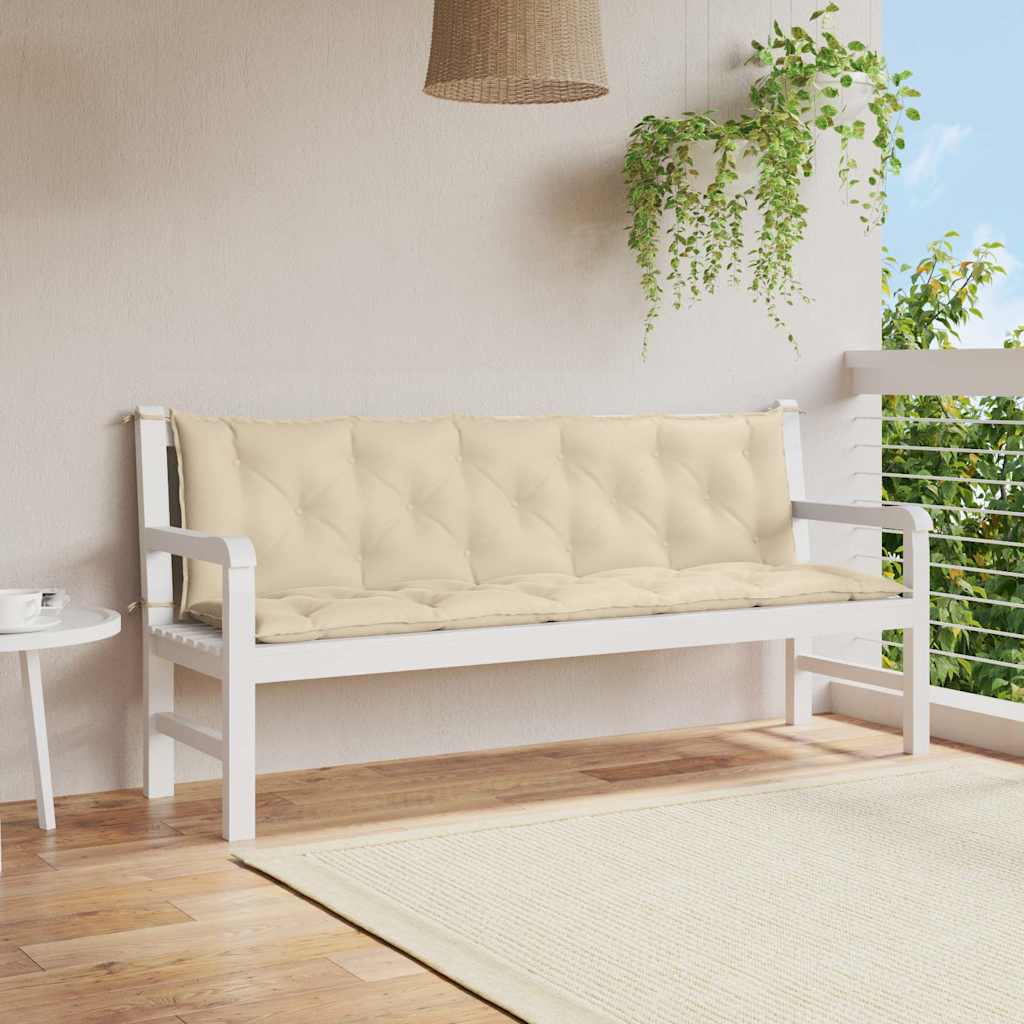 Vidaxl tuinbankkussen 180x(50+50)x7 cm oxford stof beige