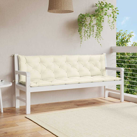 Vidaxl Gartenbankkissen 200x (50+50) x7 cm Oxford Stoff Crèmewit