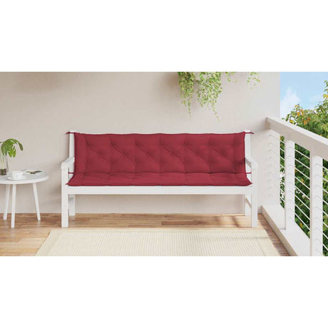 Vidaxl tuinbankkussen 200x(50+50)x7 cm oxford stof wijnrood