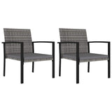 Vidaxl tuinstoelen 2 st poly rattan grijs
