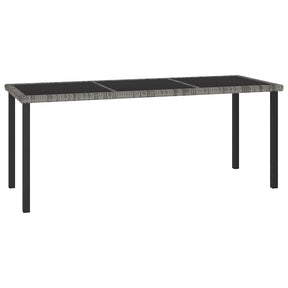 Vidaxl tuintafel 180x70x73 cm poly rattan grijs