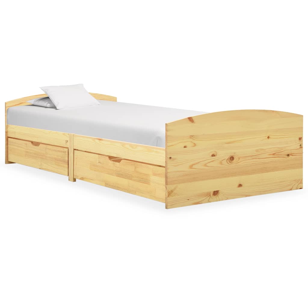 Vidaxl bedframe met 2 lades massief grenenhout 90x200 cm