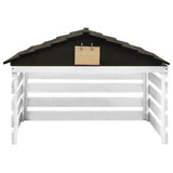 VIDAXL -Abdeckung für Rasenmäher 78x74x54 cm Vurenhout Schwarz und Weiß