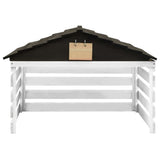 VIDAXL -Abdeckung für Rasenmäher 78x74x54 cm Vurenhout Schwarz und Weiß