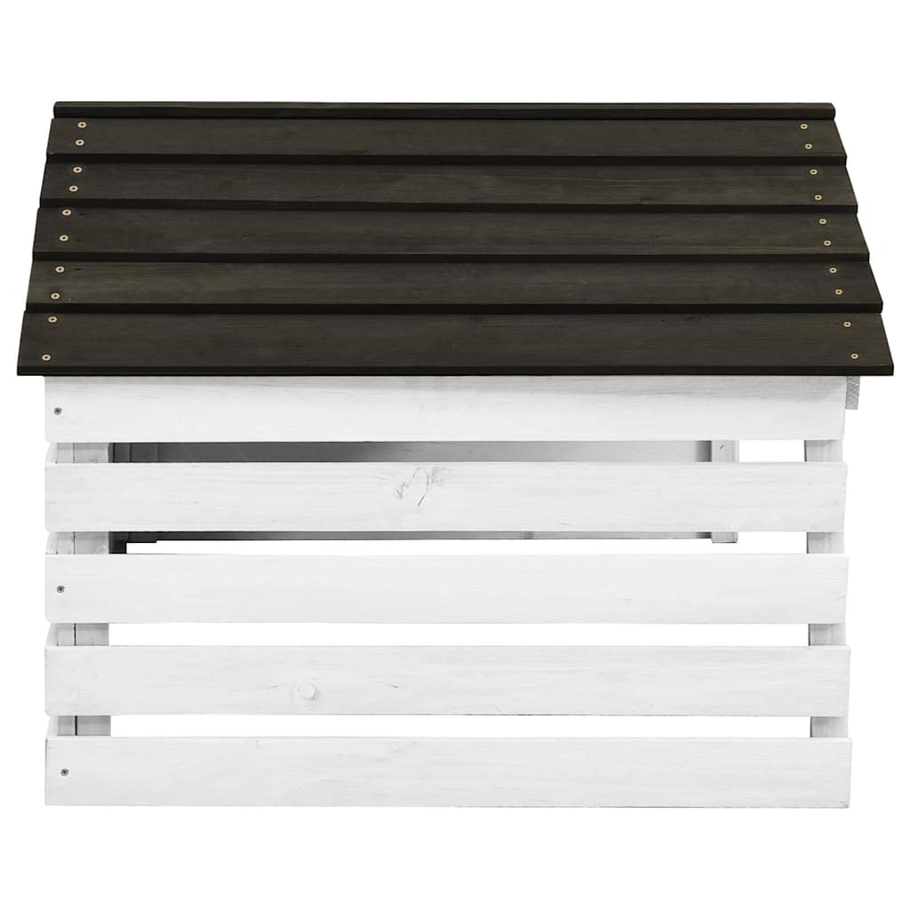 VIDAXL -Abdeckung für Rasenmäher 78x74x54 cm Vurenhout Schwarz und Weiß
