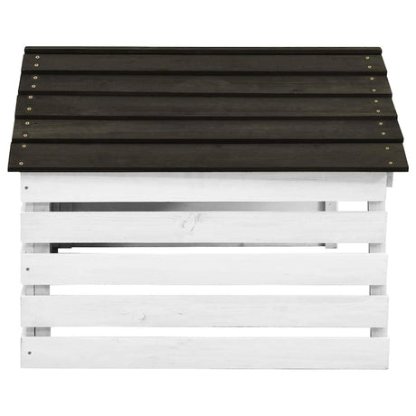 VIDAXL -Abdeckung für Rasenmäher 78x74x54 cm Vurenhout Schwarz und Weiß