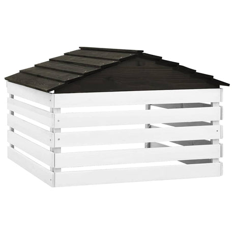VIDAXL -Abdeckung für Rasenmäher 78x74x54 cm Vurenhout Schwarz und Weiß