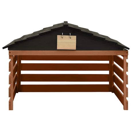 VIDAXL -Abdeckung für Rasenmäher 78x74x54 cm Vurenhout Schwarzbraun