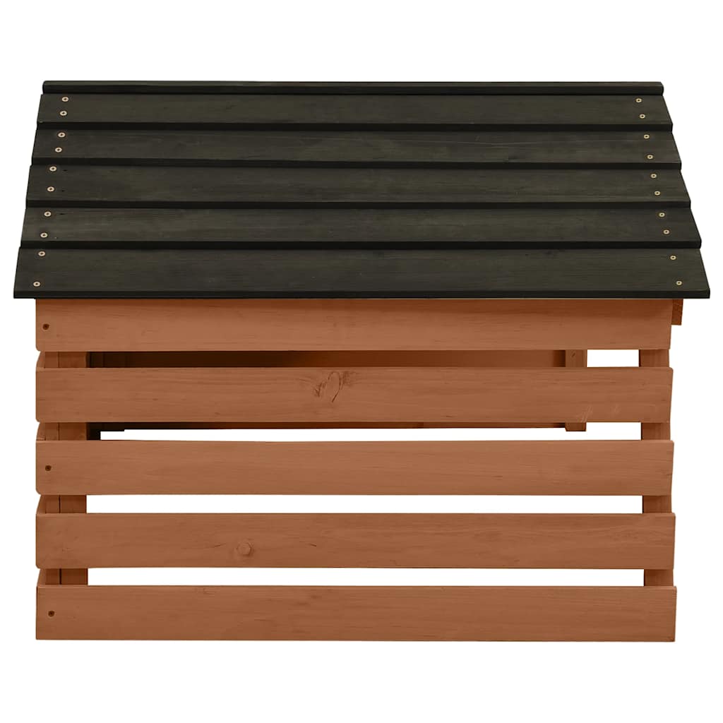 VIDAXL -Abdeckung für Rasenmäher 78x74x54 cm Vurenhout Schwarzbraun