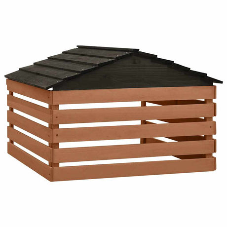 VIDAXL -Abdeckung für Rasenmäher 78x74x54 cm Vurenhout Schwarzbraun