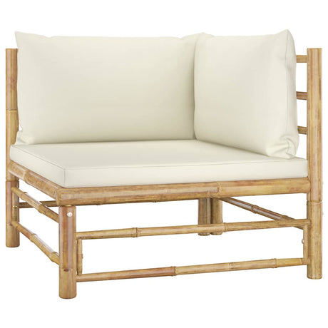 Vidaxl 3-delige loungeset met crèmewitte kussens bamboe