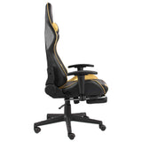Vidaxl gamestoel draaibaar met voetensteun pvc goudkleurig