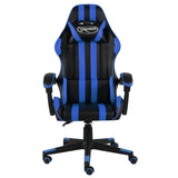 Vidaxl racestoel kunstleer zwart en blauw