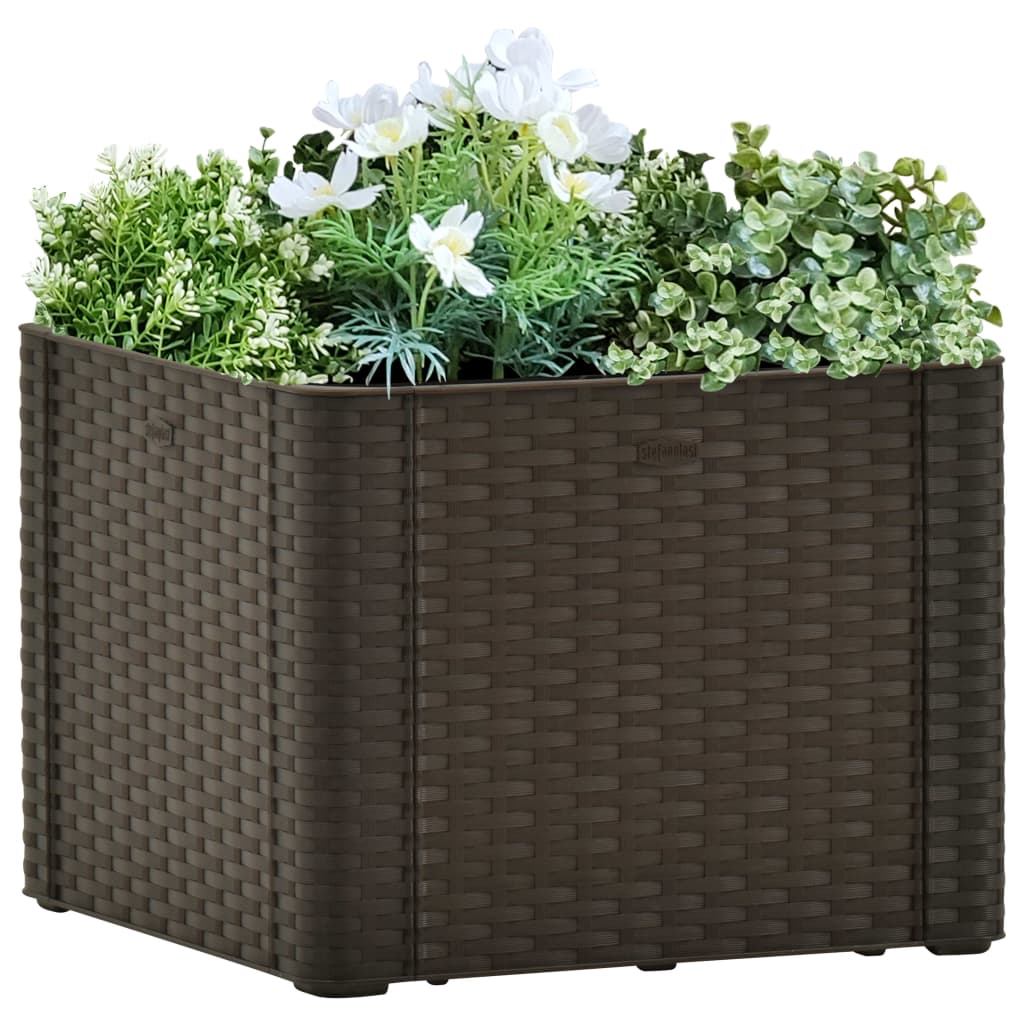 VIDAXL -Pflanzer hoch mit selbstständigem System 43x43x33 cm Mokka
