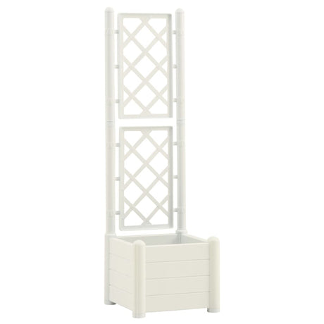 VIDAXL -Pflanzer mit Latwerk 43x43x142 cm pp weiß