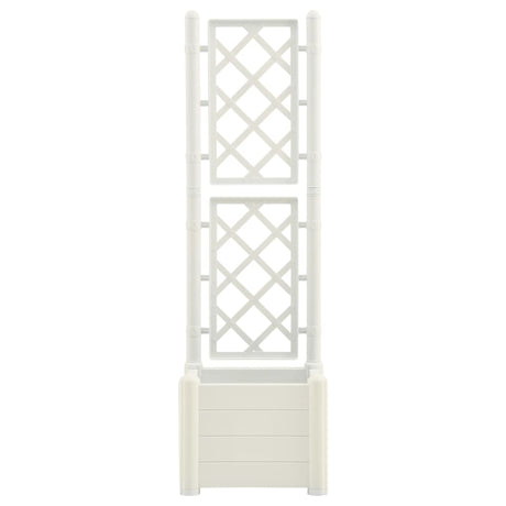 VIDAXL -Pflanzer mit Latwerk 43x43x142 cm pp weiß