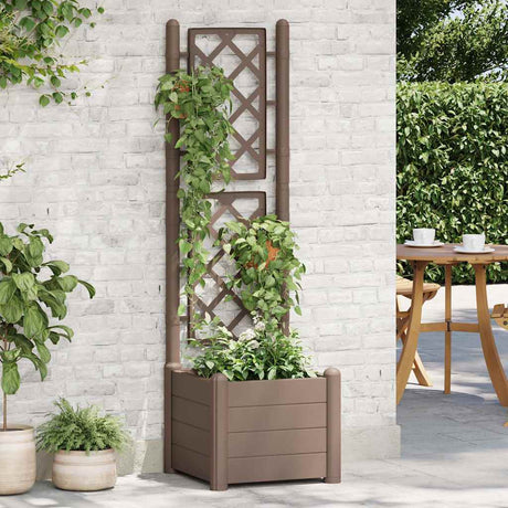 Vidaxl Plannet mit Latwerk 43x43x142 cm pp mokka