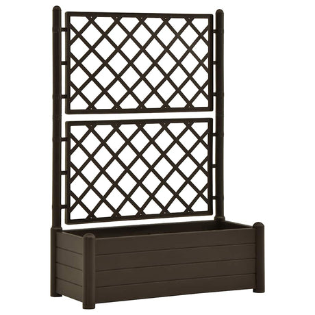 VIDAXL -Pflanzer mit Latwerk 100x43x142 cm pp mokka
