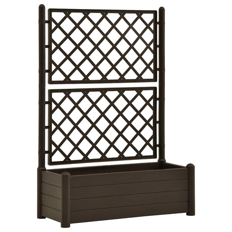 VIDAXL -Pflanzer mit Latwerk 100x43x142 cm pp mokka