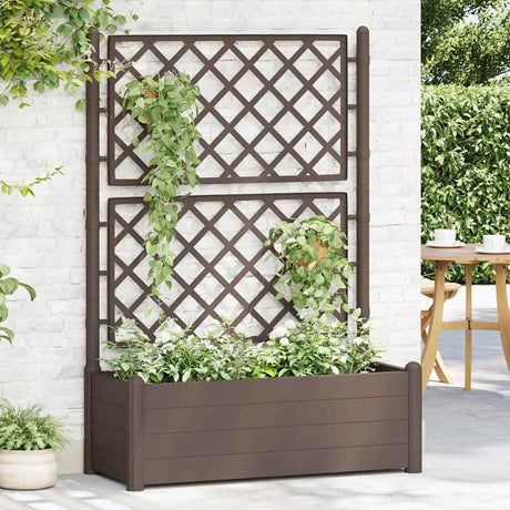 VIDAXL -Pflanzer mit Latwerk 100x43x142 cm pp mokka