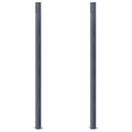 Vidaxl Zaunpfosten 2 PCs 185 cm Aluminium dunkelgrau