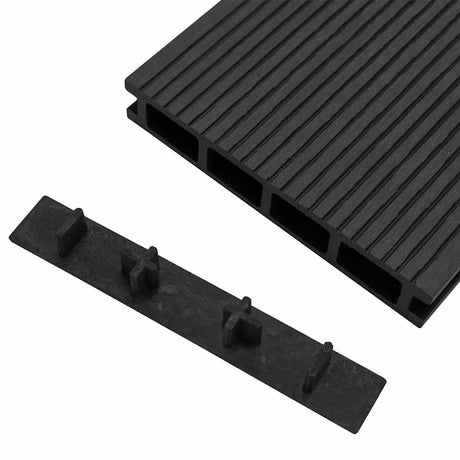 Vidaxl Terrassenabdeckungskappe 10 St Kunststoff Schwarz