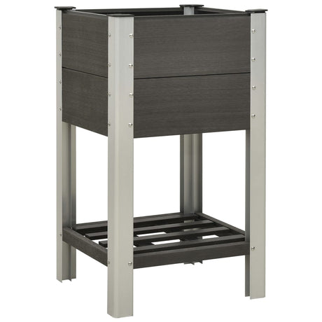 VIDAXL -Pflanzer mit Regal 50 x 50 x 90 cm HKC Grau angehoben