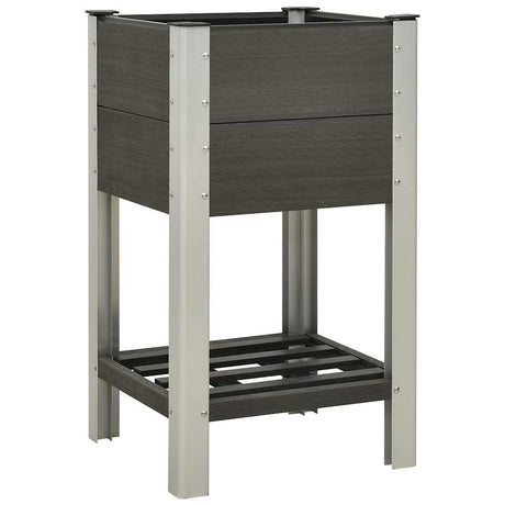 VIDAXL -Pflanzer mit Regal 50 x 50 x 90 cm HKC Grau angehoben