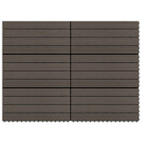 VIDAXL -Terrassenfliesen 6 PCs 60 x 30 cm 1,08 m² HKC Dunkelbraun