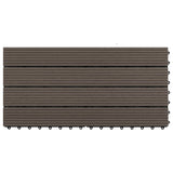 VIDAXL -Terrassenfliesen 6 PCs 60 x 30 cm 1,08 m² HKC Dunkelbraun
