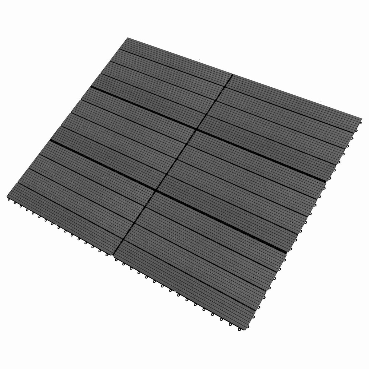 Vidaxl terras tegel 6 st zwart 60 x 30 cm wpc