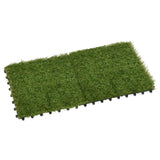 Vidaxl künstliche Grasfliesen 11 ST 30x30 cm Grün