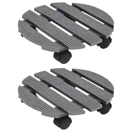 VIDAXL -Pflanzenwagen 2 Stcs Ø30x7,5 cm HKC Grau