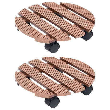 VIDAXL -Pflanzenwagen 2 Stcs Ø30x7,5 cm HKC -Braun