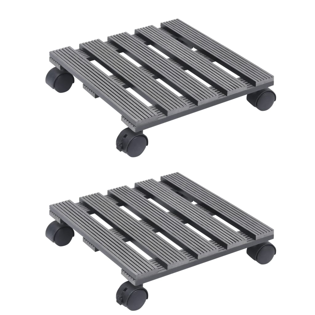 VIDAXL -Pflanzenwagen 2 PCs 30x30x7,5 cm HKC Grau