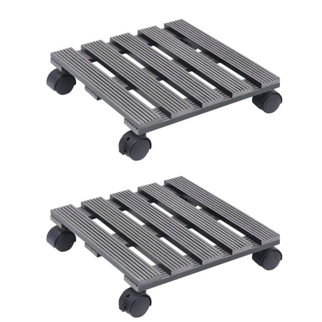 VIDAXL -Pflanzenwagen 2 PCs 30x30x7,5 cm HKC Grau