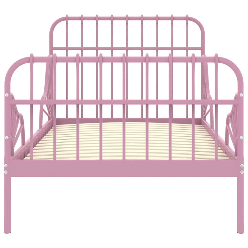Vidaxl bedframe verlengbaar metaal roze 80x130 200 cm