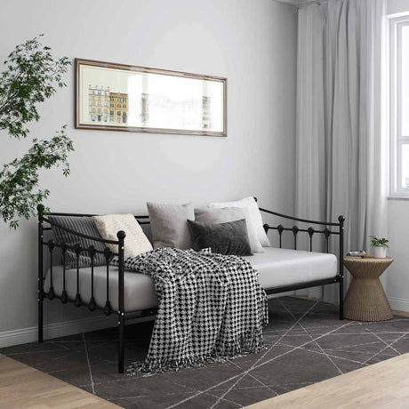 Vidaxl slaapbank metaal zwart 90x200 cm
