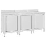 Vidaxl Worktafel Cabinet Commercial 180x60x96 cm Edelstahl
