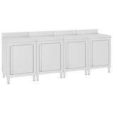 Vidaxl Worktafel Cabinet Commercial 240x60x96 cm Edelstahl