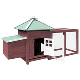 Vidaxl Chicken Coop mit Nest Box 190x72x102 Solid Vurenhout Mokka Farbe