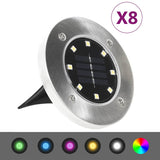 VIDAXL MORDERLAMPEN 8 ST Solar LED RGB Farbe
