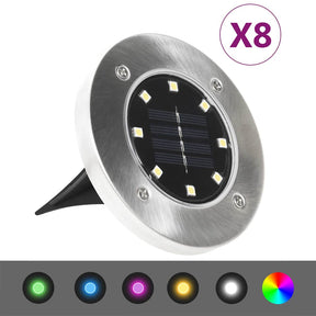 VIDAXL MORDERLAMPEN 8 ST Solar LED RGB Farbe